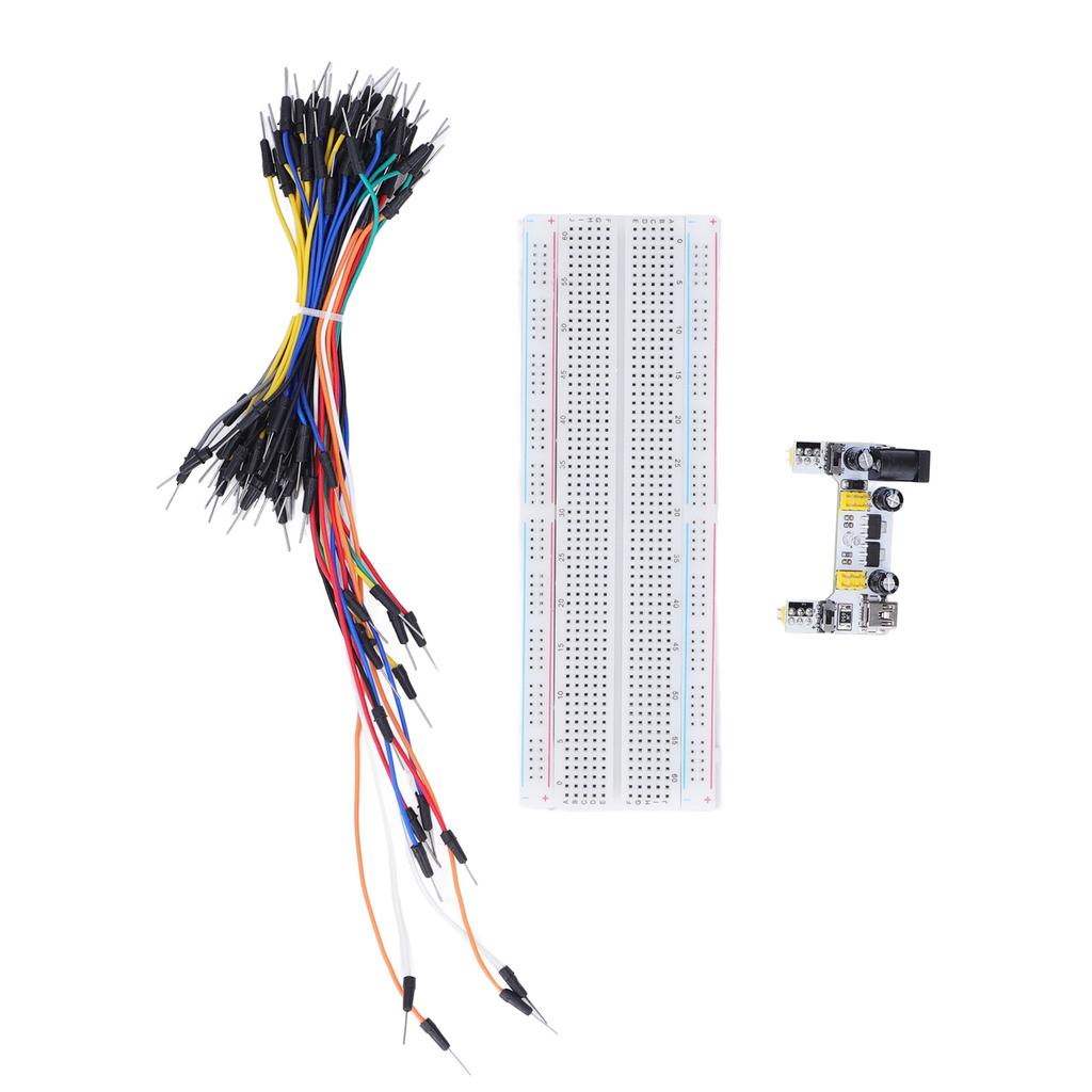Breadboard Kit Electric 830 Tie Points for Beginner Starter with Power Supply Jumper Cables 12V