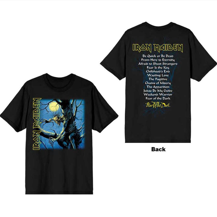 Iron Maiden Fear of the Dark Tee – Black T-Shirt with Back Tracklist Print