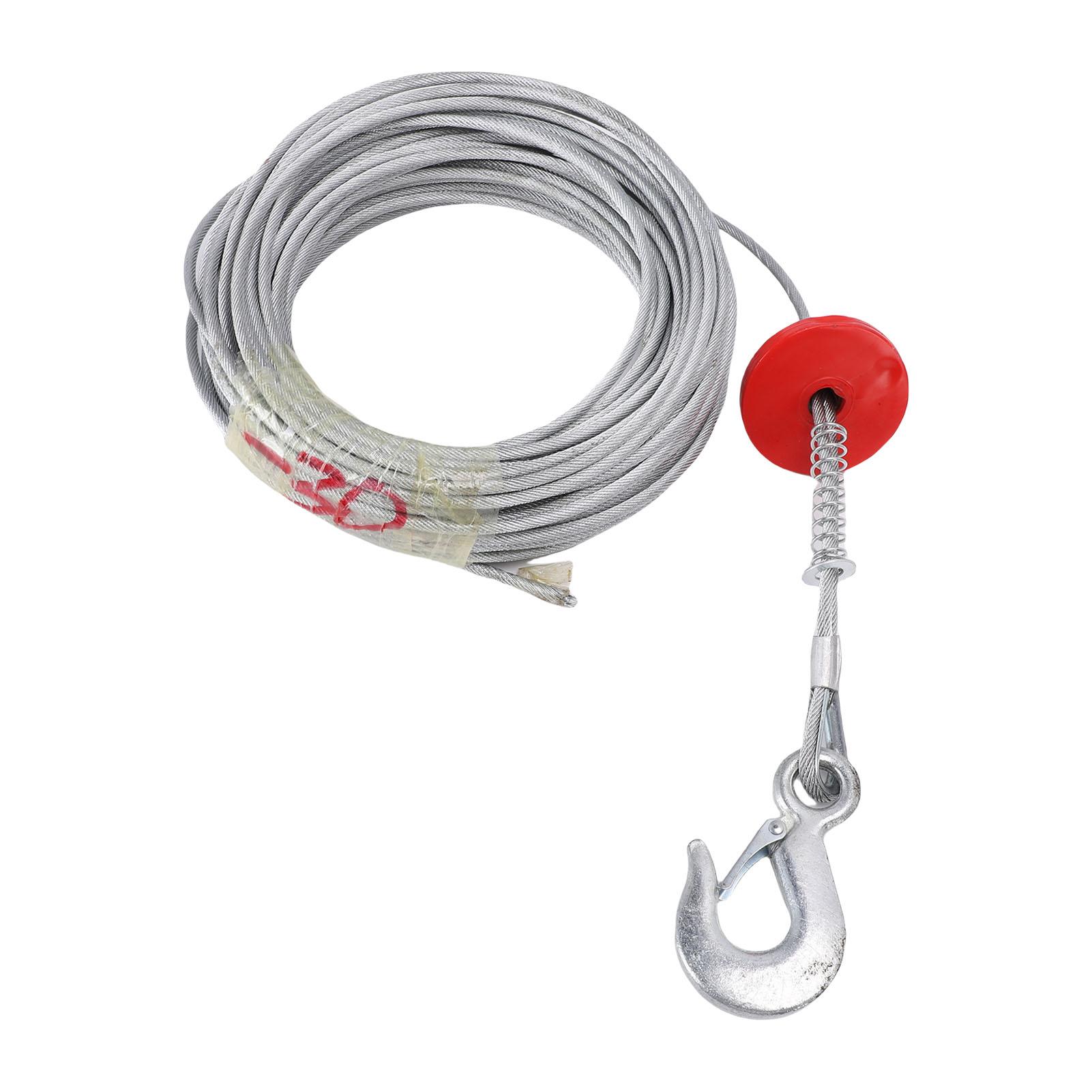 

Winch Cable 6mm 30m 17637lb Load Bearing Anti Steel Winch Rope for Crane Tow Truck