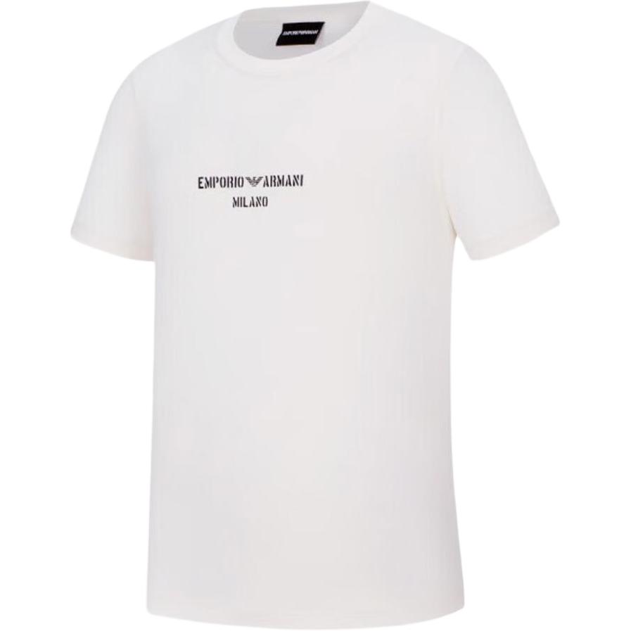 Emporio Armani Ss22 Logo Minimalist Cotton Short Sleeve T-Shirt Men Tops Beige 3L1TFR-1JPZZ-0128