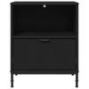 Nightstand with Drawers Black 49 X 36 X 61 Cm Engineered Wood