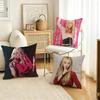 H-Hannah M-Montana  Pillow Case Square Double-Sided Sofa Cushion Cover Bedroom Bedside Pillow