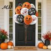 Ceiling And Wall Party Accents 12PCS Halloween Decoration Balloons, with Skeleton Ghost Pumpkin Bat Patterns, Spooky Balloon Decorations Latex