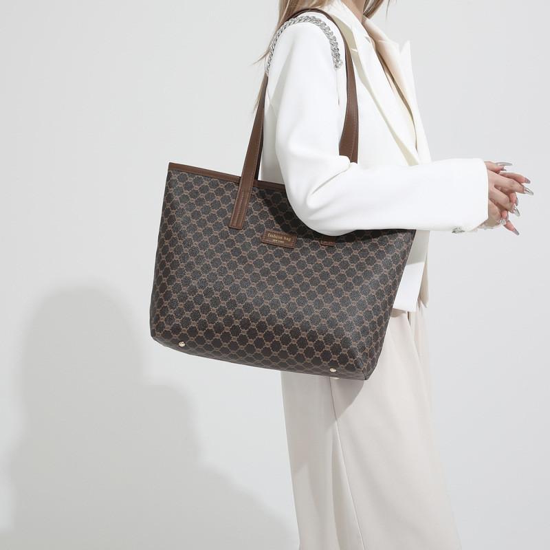Casual Tote Bag For Women With Pu Material And Vintage Print For Daily Use
