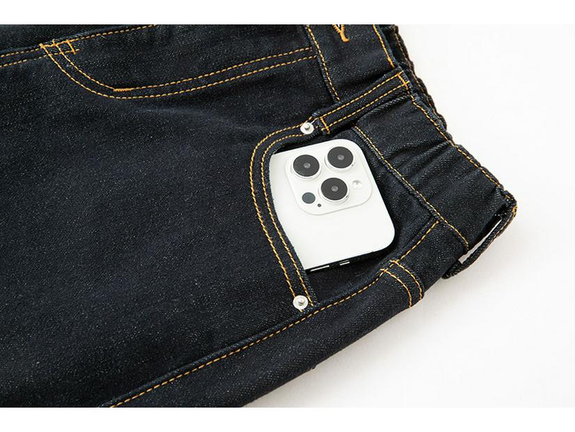Women's Fleece-Lined Elastic Waist Denim Pants, Curved Loose Fit, Stretchy & Drapey, Autumn/Winter 2025.