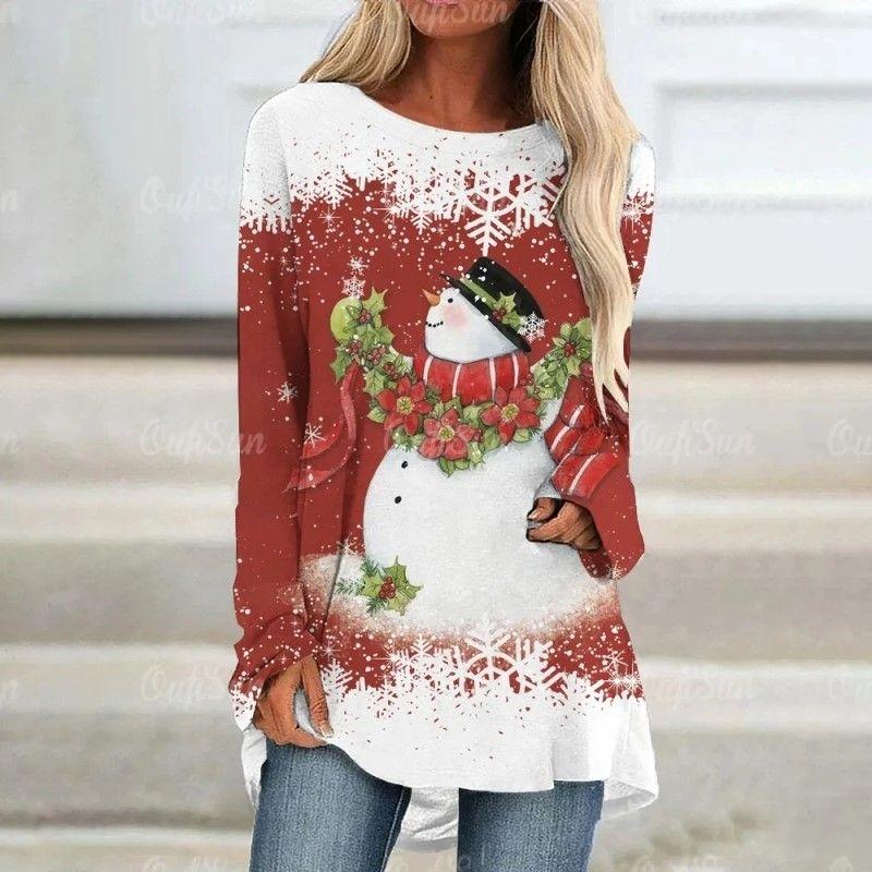 

Christmas Snowflake Women Sweater Top Long Sleeve Pullover D01-LH11192 XL