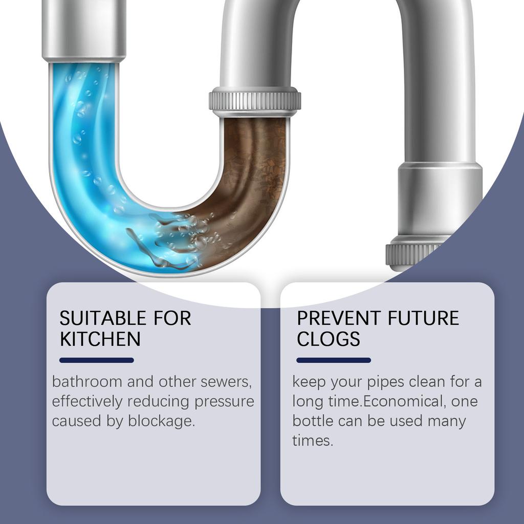 Rohrreinigungspulver – Pulver zum Reinigen, Auflösen und Beseitigen von verstopften Rohren in Bad und Küche sowie zur Geruchsbeseitigung