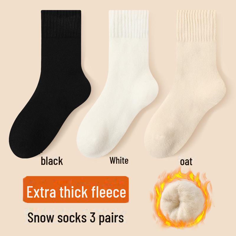 "Women's Plush Winter Socks - Velvet, Thick, Warm Mid-Tube Home & Sleep Socks"