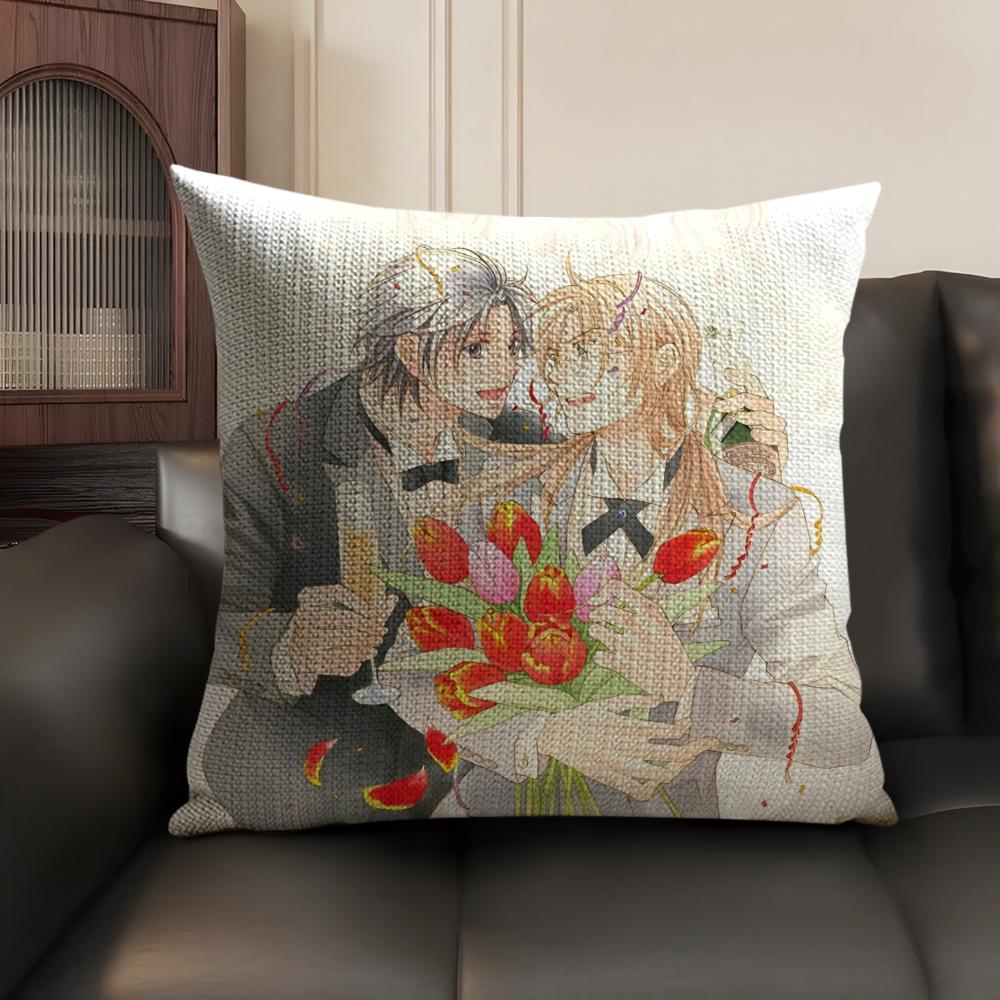 Anime Comic T-The Tyrant Falls In Love Pillow Case Double-Sided Printing Short Plush Sofa Cushion Cover Bedroom Bedside Pillow