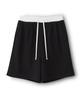 HYII Unisex Color Block Waistband Sweat Shorts [Black]
