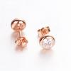 Personality Temperament Small Stud Earrings Simple High-End Purple Gold Steel Plated Rose Earrings Luxury