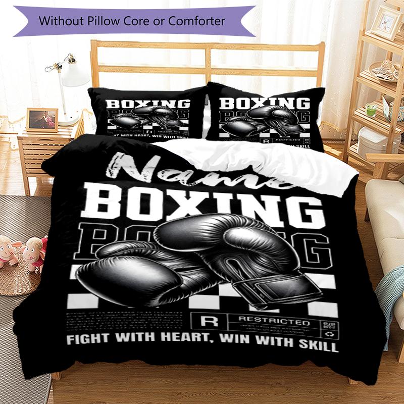 Set Biancheria da Letto Boxe con Nome Personalizzato 3 Pezzi Copripiumino Chiusura Include 1 Copripiumino e 2 Federe, Morbido e Confortevole per Tutte le Stagioni.