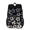 Soccer round front bag backpack, new sports style youth football print best partner for male and female students going to school