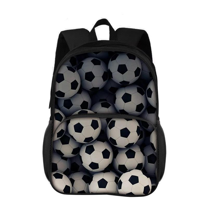 Soccer round front bag backpack, new sports style youth football print best partner for male and female students going to school