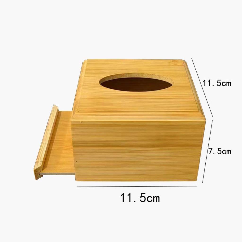 Bamboo Tissue Holder Carbonized Bottom Loading Tissue Holder Bamboo Tissue Box Decorative For Bedroom Kitchen Restaurant