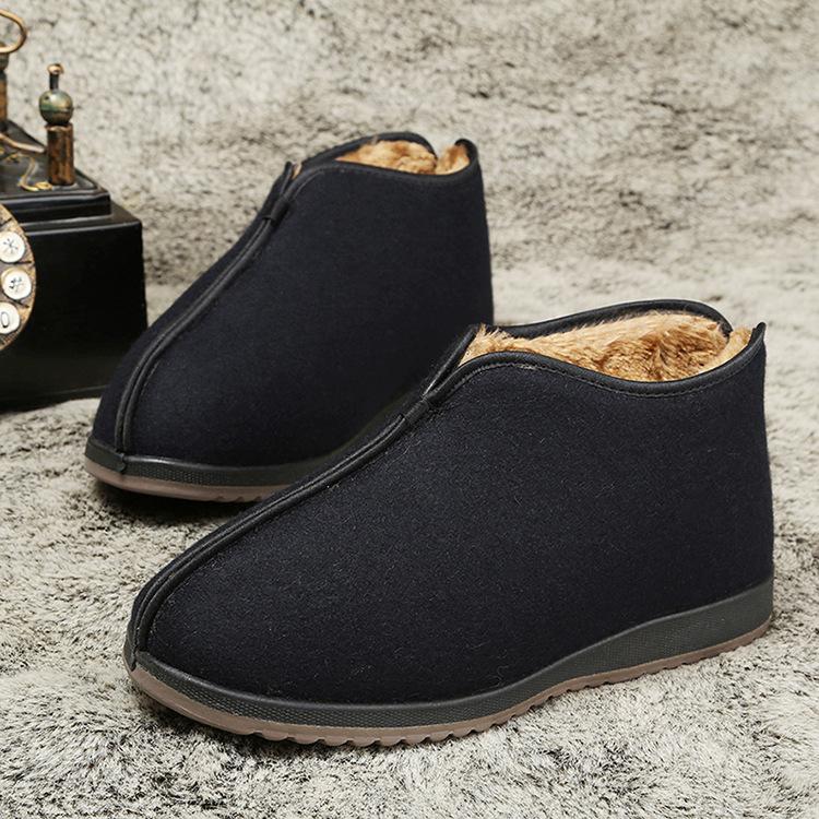 Winter Man Casual Cotton Shoes Warm Plus Velvet Old Beijing Cloth Shoes Men Comfortable Shoes
