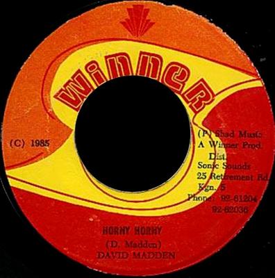 7inch Record DAVID MADDEN - Horny Horny NONE Winner 1985 Jamaica Reggae, Ska & Dub Used