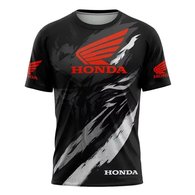 Men Summer Honda Quick Dry and Breathable Racing T-shirt Motorcycle Biker Jersey Sportswear Short Sleeve Lightweight Outdoor