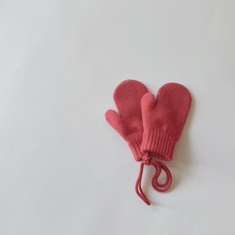 

Шерстяные детские зимние перчатки, варежки-хомутики конфетного цвета для детей, девочек и мальчиков, аксессуары, вязаные детские варежки, перчатки для младенцев one size