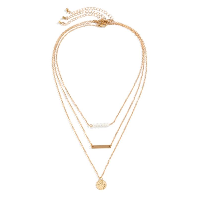 

Multi Layer Metal Sequins Pearls Necklace For Women Seeking Unique Dark Style And Fashionable Statement