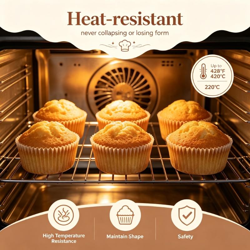 Oil Resistant Baking Cups 300 Count, Fluted Paper Liners for Small Cakes, Sweet Oven Cakes and Table Service for Oven Work