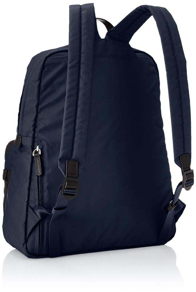 Recycled Double Pocket Navy [Isaac] Backpack, Nylon, Backpack, Women's,