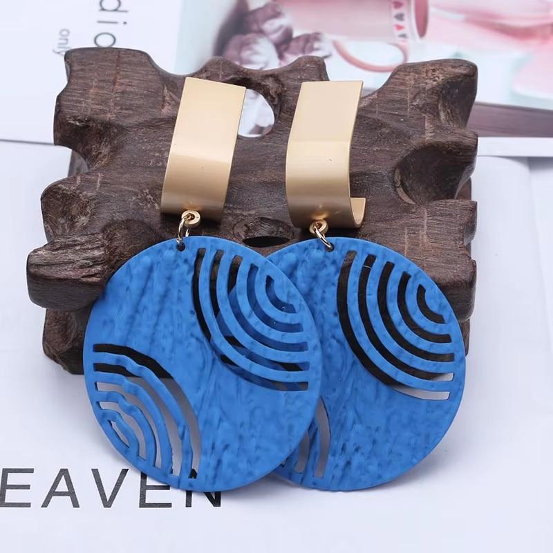 New Blue Color Geometric Earrings for Women Bohemian Flower Butterfly Pendants Female Dangle Earrings 2024 aretes de mujer
