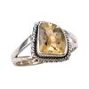 Natural Citrine Gemstone Handmade 925 Sterling Silver Jewelry Ring Size 7 E6E05