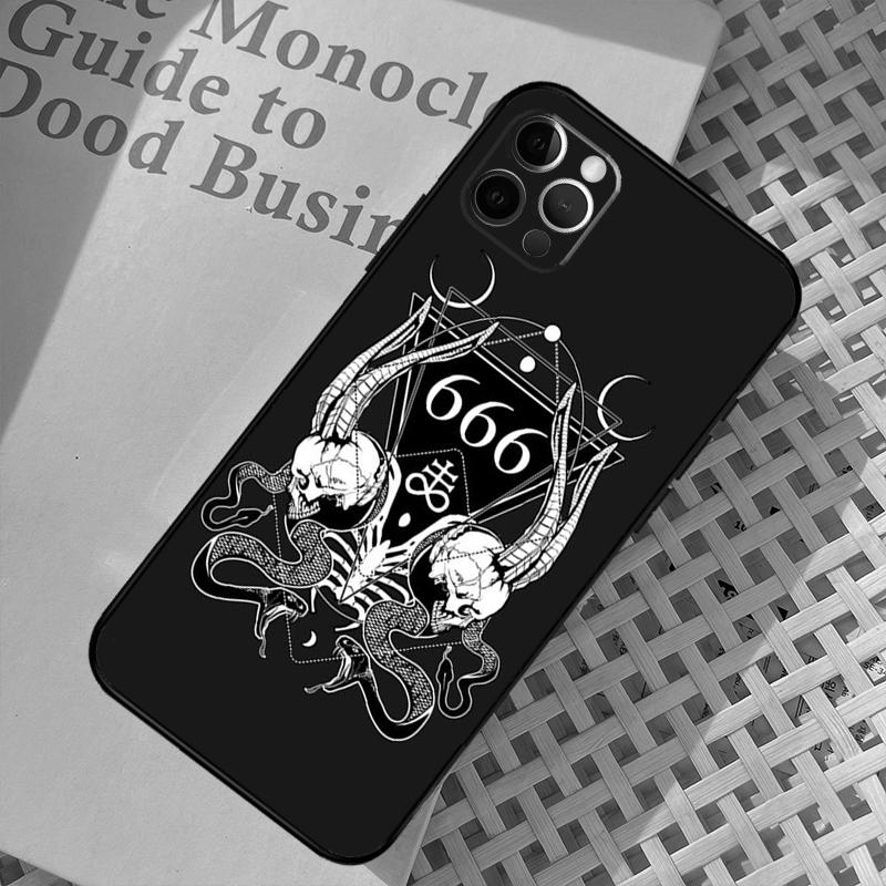 Gothic Witch Satan Phone Case For iPhone 17 Air 15 14 13 12 11 16 Pro Max 13 12 Mini 15 16 Plus 16e Cover Coque