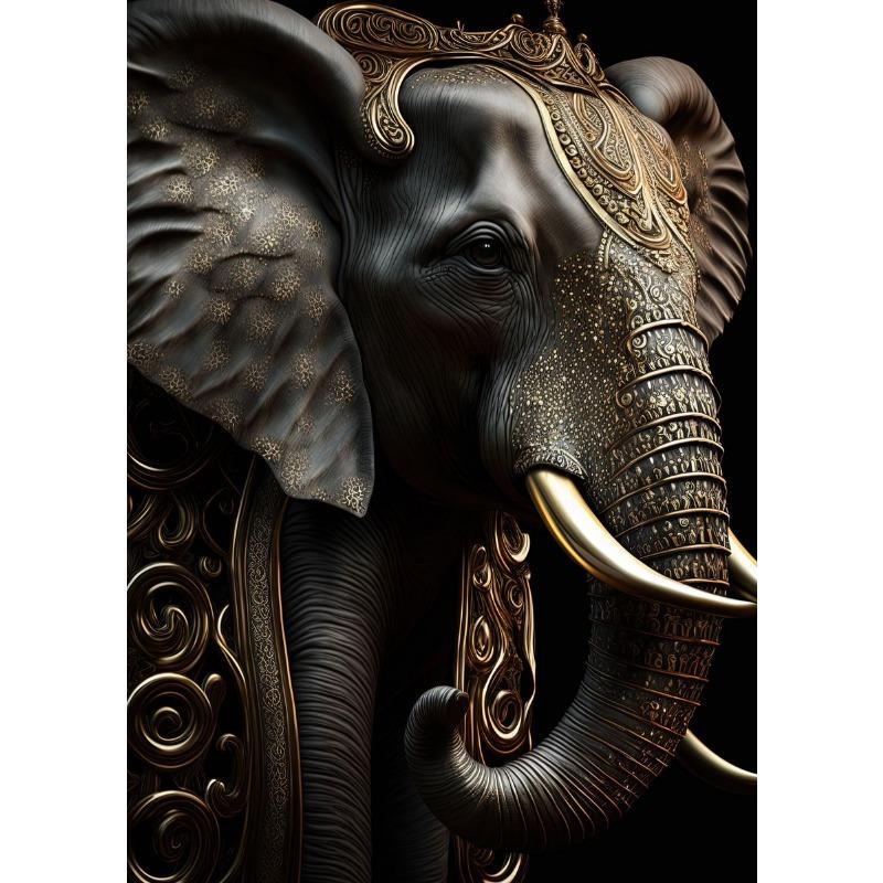 Luxury Gold King Animal Posters Gorilla Leopard Deer Lion Tiger Eagle Fox Canvas Painting Wall Art Pictures Room  Home Decor