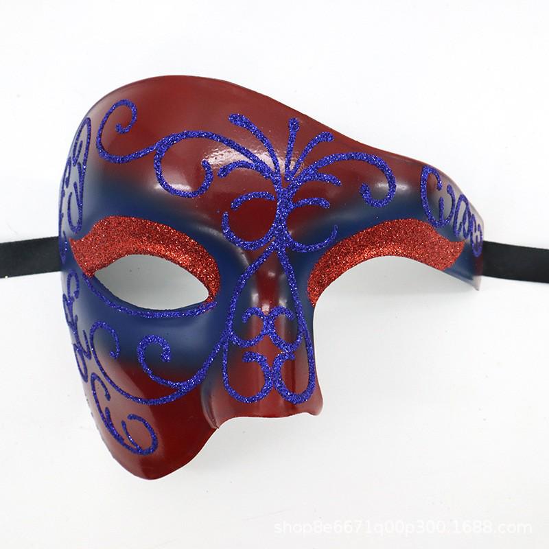 Halloween Retro Men’s Warrior Half-Face Mask: Italy, Venice, Rome, Egypt & Ancient Greece Style.