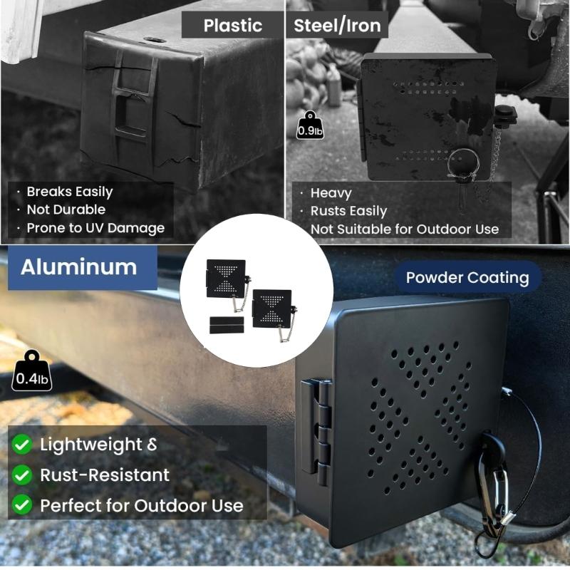 1 Pair Snap On Square Bumper Plugs End Cap Cover Dust Proof Insect Guard For Travel Trailers Campers Easy Installation