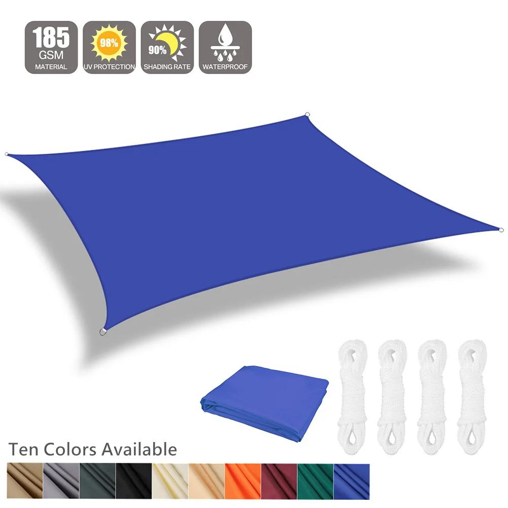 Waterproof Sun Shelter Rectangle UV Block Sun Shade Sail Large Sunshade Canopy for Camping Hiking Garden Shade Cover Beach Tents