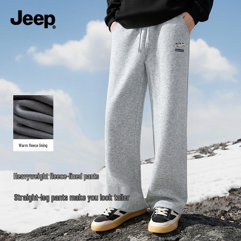 JEEP Men s Fleece-Lined Straight-Leg Casual Trousers 2XL