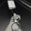 High-End Pear-Shaped Moissanite Ring with Inlaid High-Carbon Diamonds | Adjustable Luxury Wedding Jewelry for Women