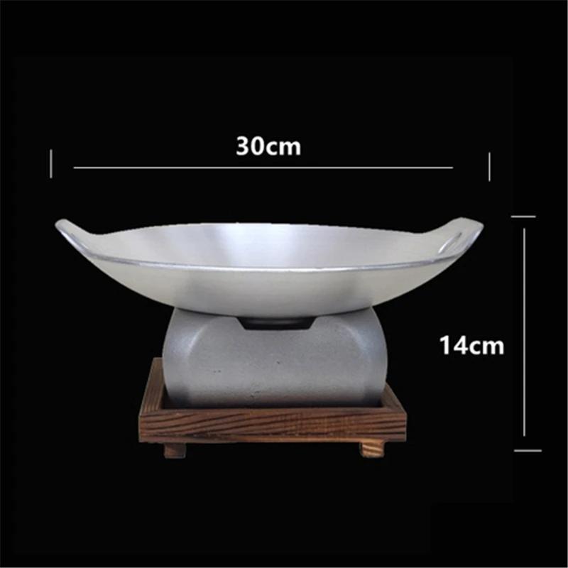 9-inch thickened aluminum alloy Uncoated dry pot Small heating pot Alcohol stove suit hotpot Cooking pot Self hotpot