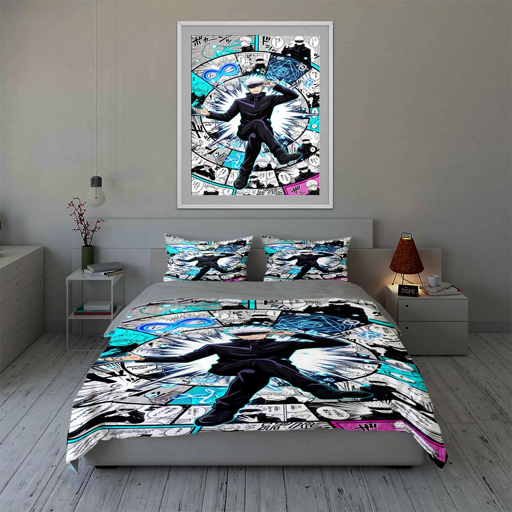 Anime manga collage Bedding Duvet cover sets Duvet covers Pillowcases gifts (1 * Duvet Cover 2 * Pillowcases, without duvet insert)