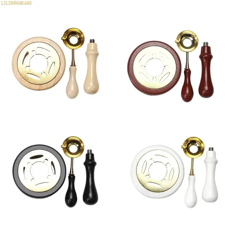 K1AE Sealing Wax Melting Set with Spoon and Handle for Craft Enthusiasts Artistic Projects