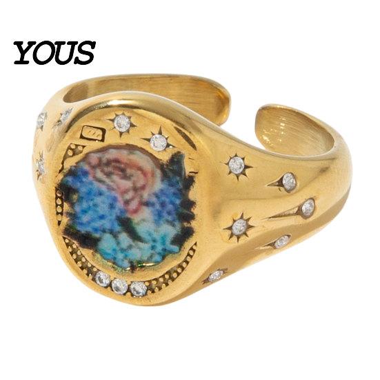 Electroplated Ring Finger Ring, Butterfly Heart Rabbit Pattern Band, Imitation Design Technology for Lover Daily Wear Accessories Special-shaped