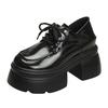 Autumn New Coarse Heel Shoes Women Round Head Front Strap Thick Sole Anti-slip Wear-resistant Low-top Shoes