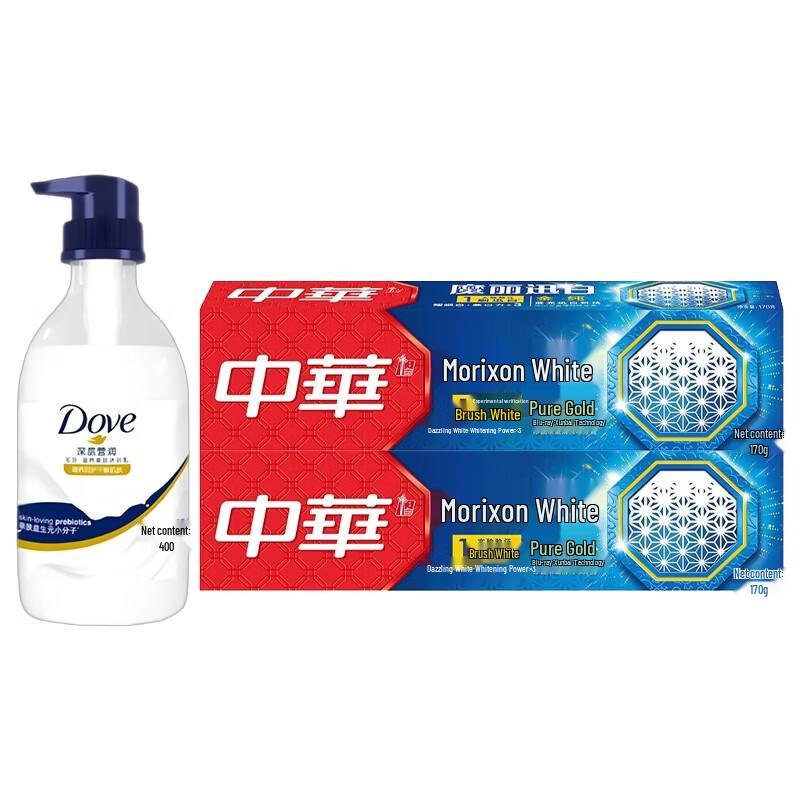 

Dove Nourishing Body Wash & Zhonghua Toothpaste Combo