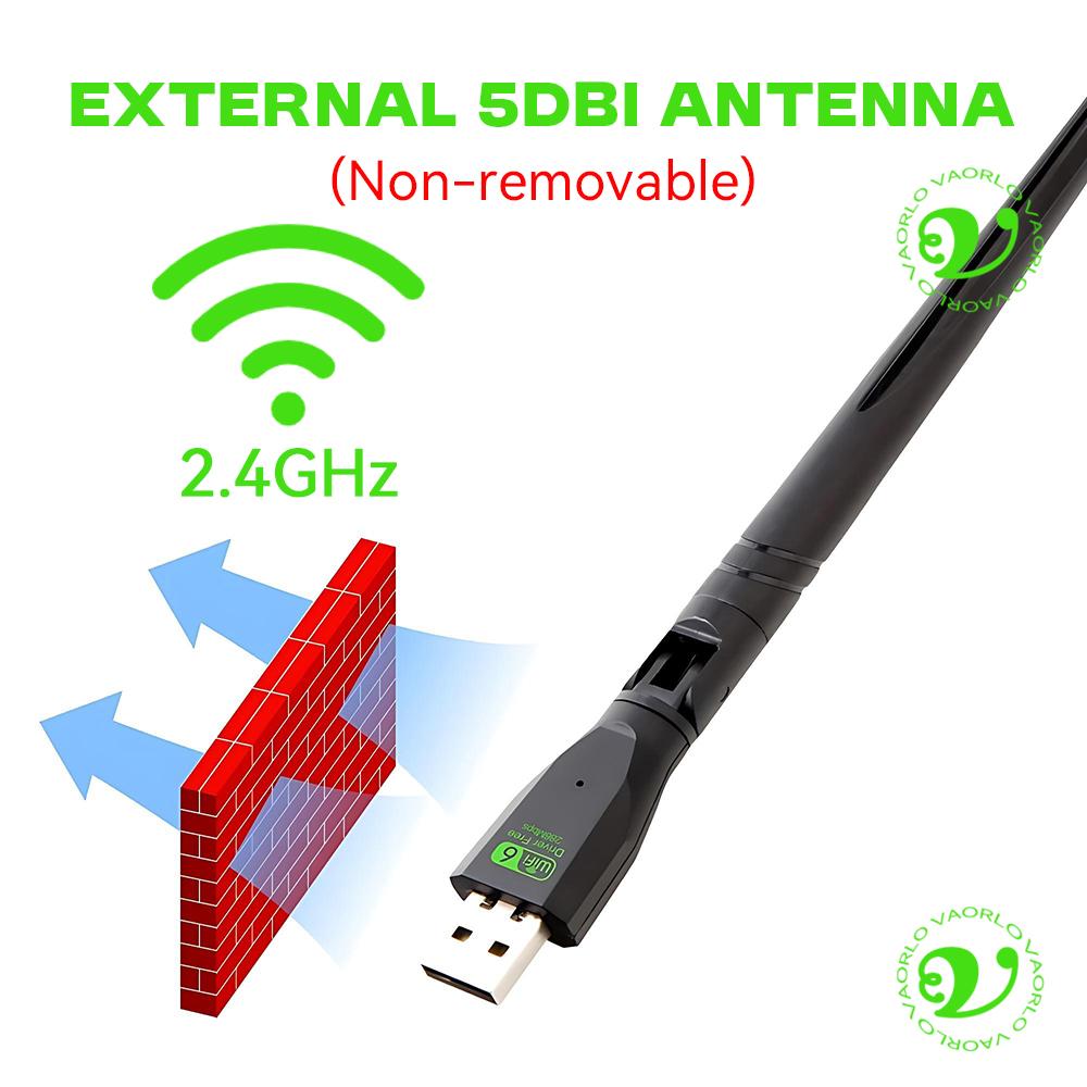 WIFI 6 USB Adapter AX300 Wireless Network Card Dongle 2.4GHz 802.11AX Antenna Signal Reception For Laptop Win7/10/11 Driver Free