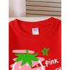 European sizes Girls Soft Crewneck Sweatshirt Pink Berry Strawberry Design, Casual All-Match for Fall Winter, Ideal Holiday Present.