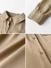 Spring Korean Style Solid Color Long Sleeve Overlap Shirt for Women