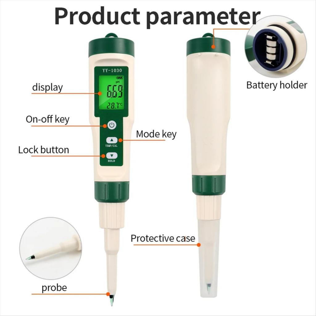 Professionally Food Meter High Accuracy Sensors Temp Acidity Tester For Brewing Cheese Meat Canning Dough Soil Meter