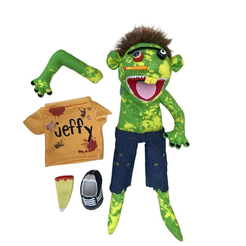 Cartoon Plush Hand Puppet - Funny Open-Mouth Boy Parent-Child Interactive Jeff Puppet Creative Stuffed Toy