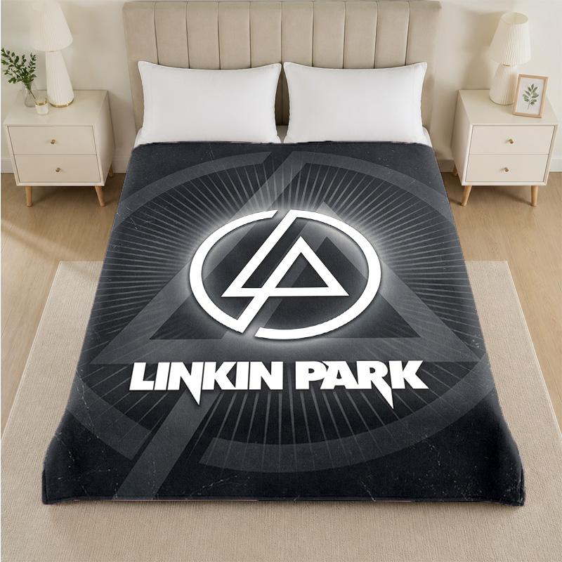 Linkin Park Print Flannel Blanket Cozy Lightweight Plush Throw Blanket For Bed Sofa Household Use