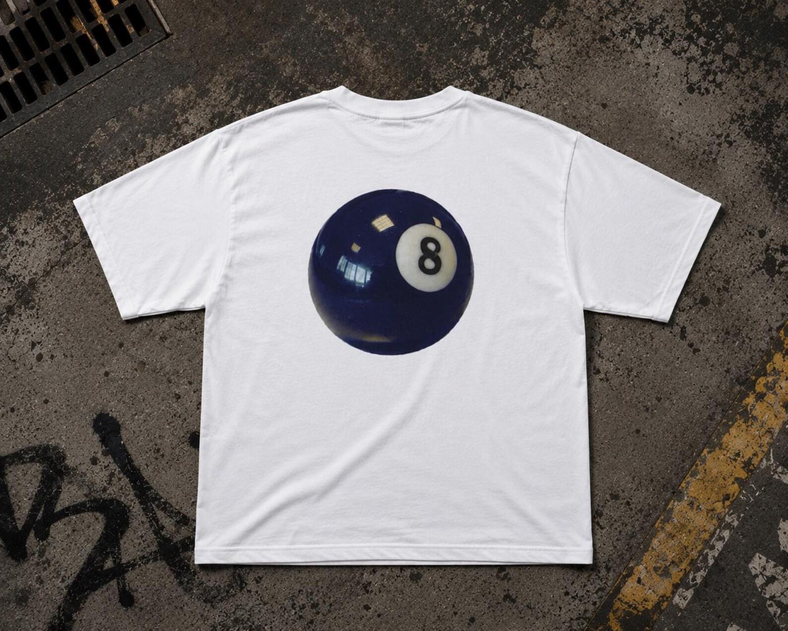 8 Ball Graphic Tee, Y2K Streetwear Shirt, Vintage Pool Ball Tshirt, Oversized Graphic Tee, Minimal Urban Fashion Shirt XL