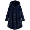 Fashion Autumn Winter Women's Solid Button Coats Ladies Warm Bear Loose Outwear Female Plush Coat Hooded Wool Jackets
