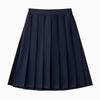 Anti-wrinkle Kids Girls Pleated Skirt Solid Color Midi Length Preppy Style Versatile Casual School Skirt for Girls Daily Wear